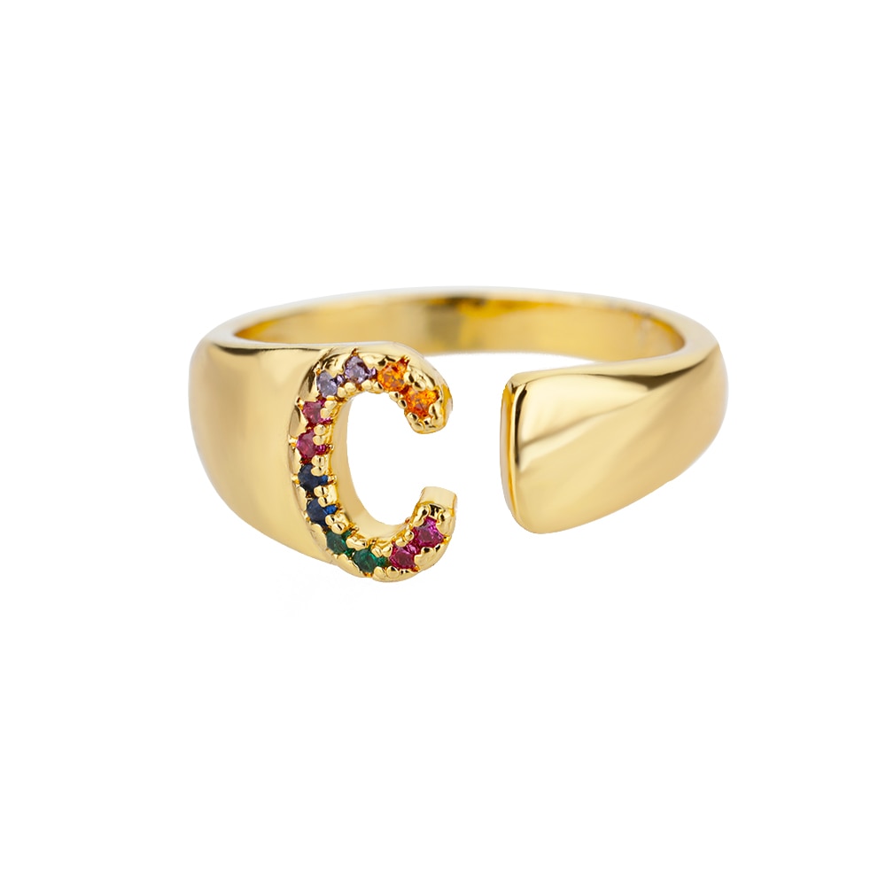 Chunky Zircon Initial Ring