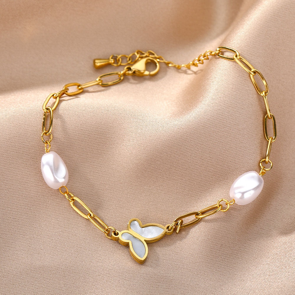 Pearl Butterfly Bracelet