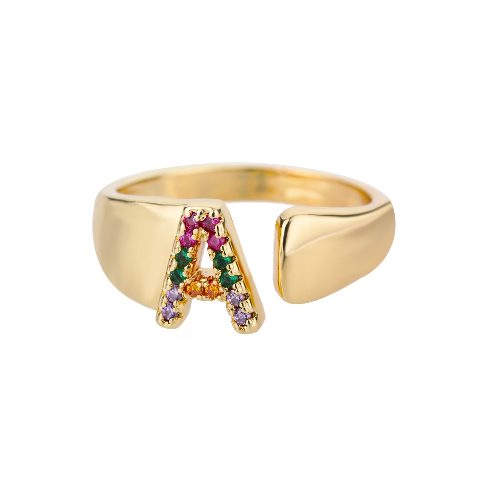 Chunky Zircon Initial Ring