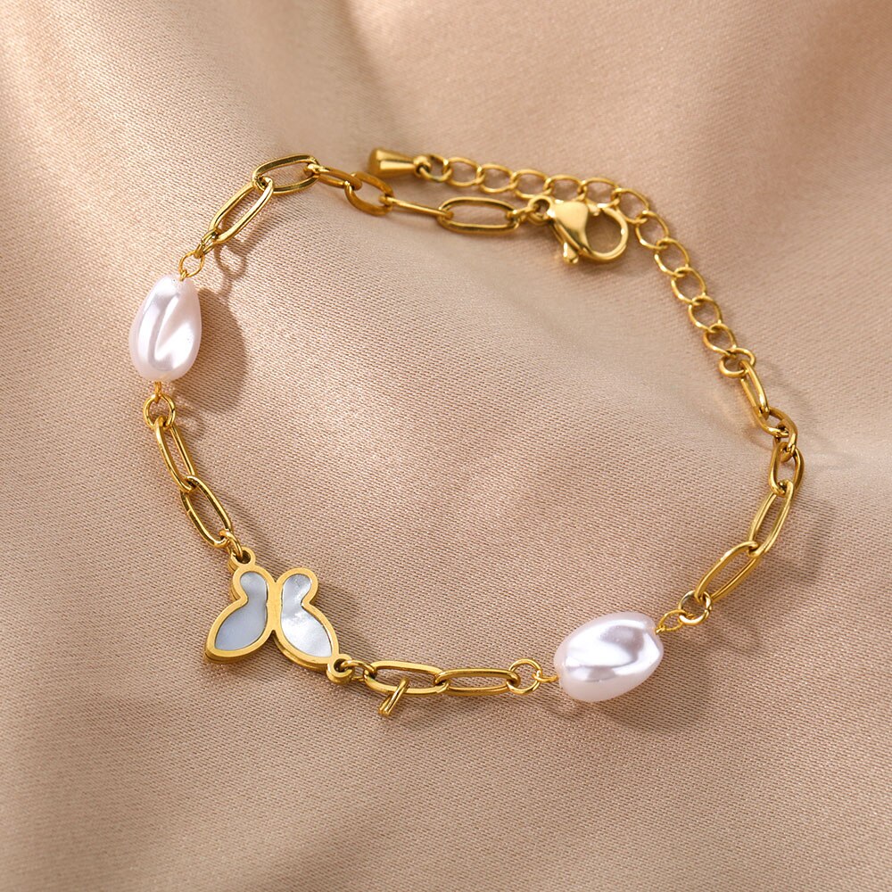 Pearl Butterfly Bracelet