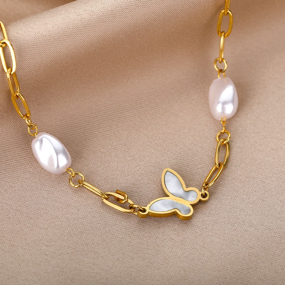 Pearl Butterfly Bracelet