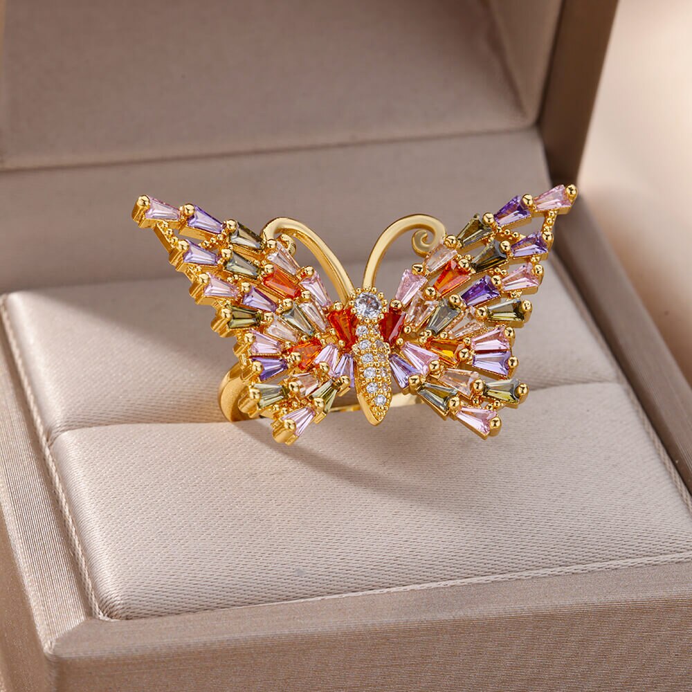 Zircon Butterfly Ring