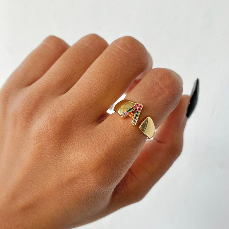 Chunky Zircon Initial Ring