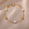 Pearl Double Chain Bracelet