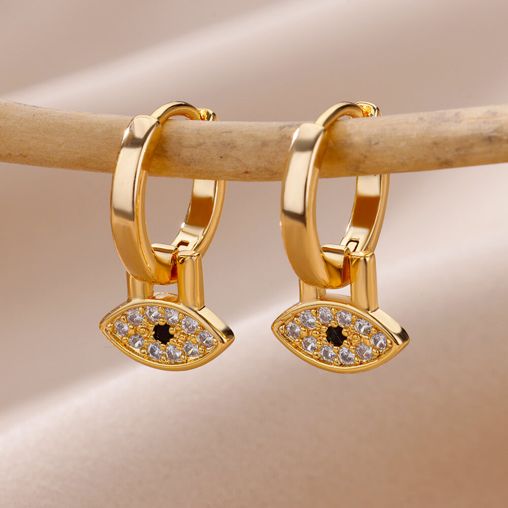 Zircon Nazar Earrings