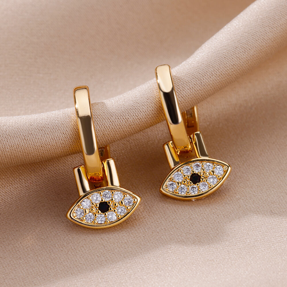 Zircon Nazar Earrings