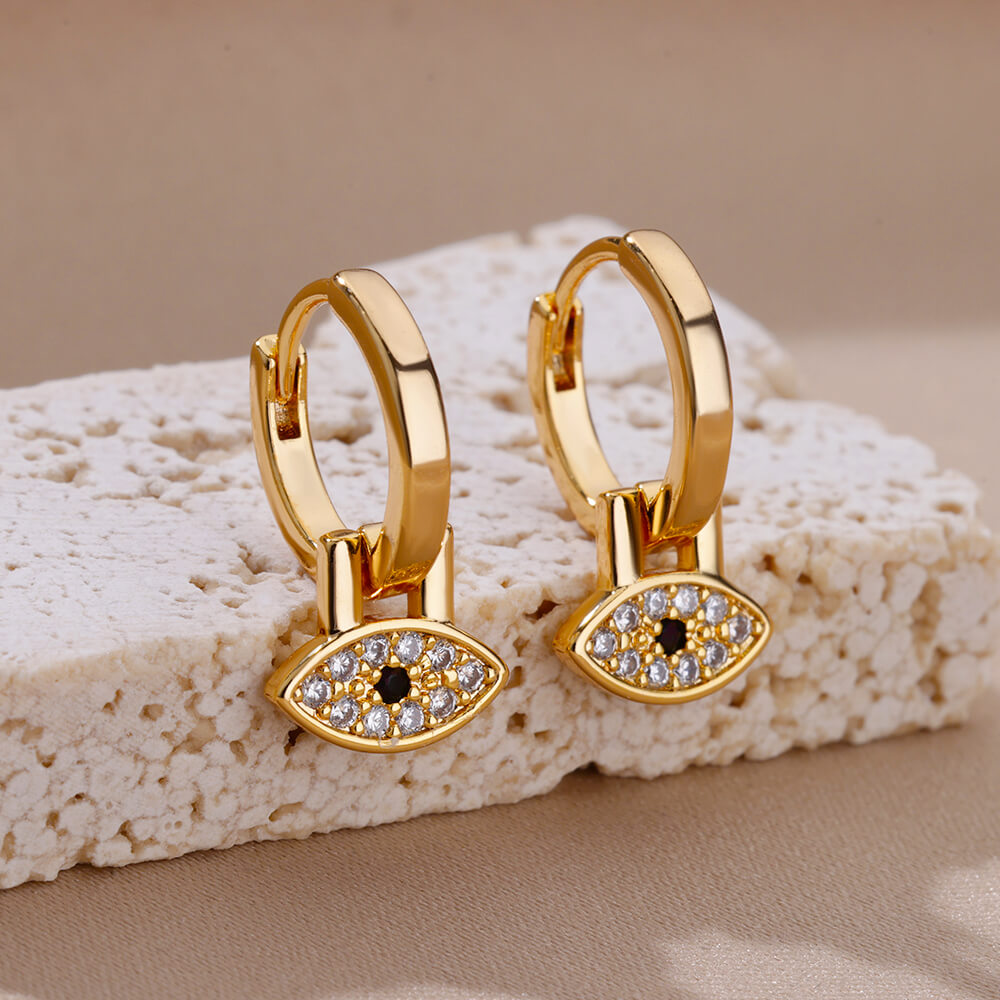 Zircon Nazar Earrings